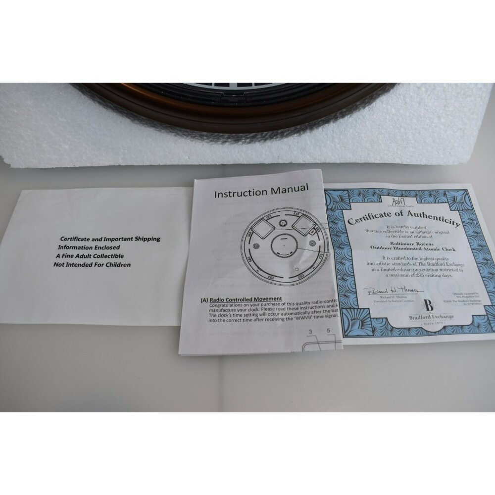The Bradford Exchange Baltimore Ravens Outdoor Illuminated Atomic Clock NEW - Picture 2 of 4